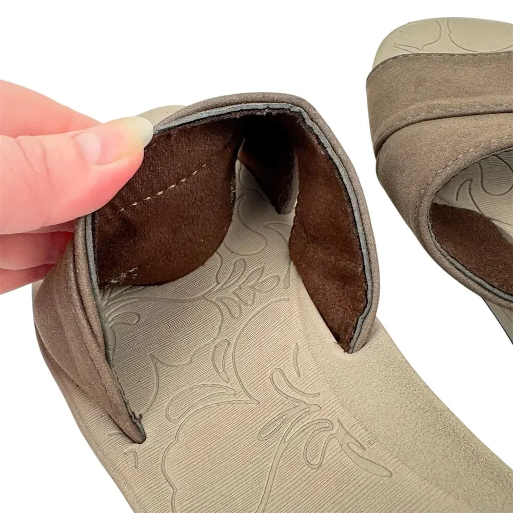 Rockin Brown Faux Suede Lightweight Padded Breathable Flip Flops Sz‎ 11 Comfort